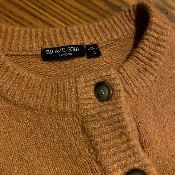 Brave Soul London Small Orange Cardigan - Picture 3 of 3